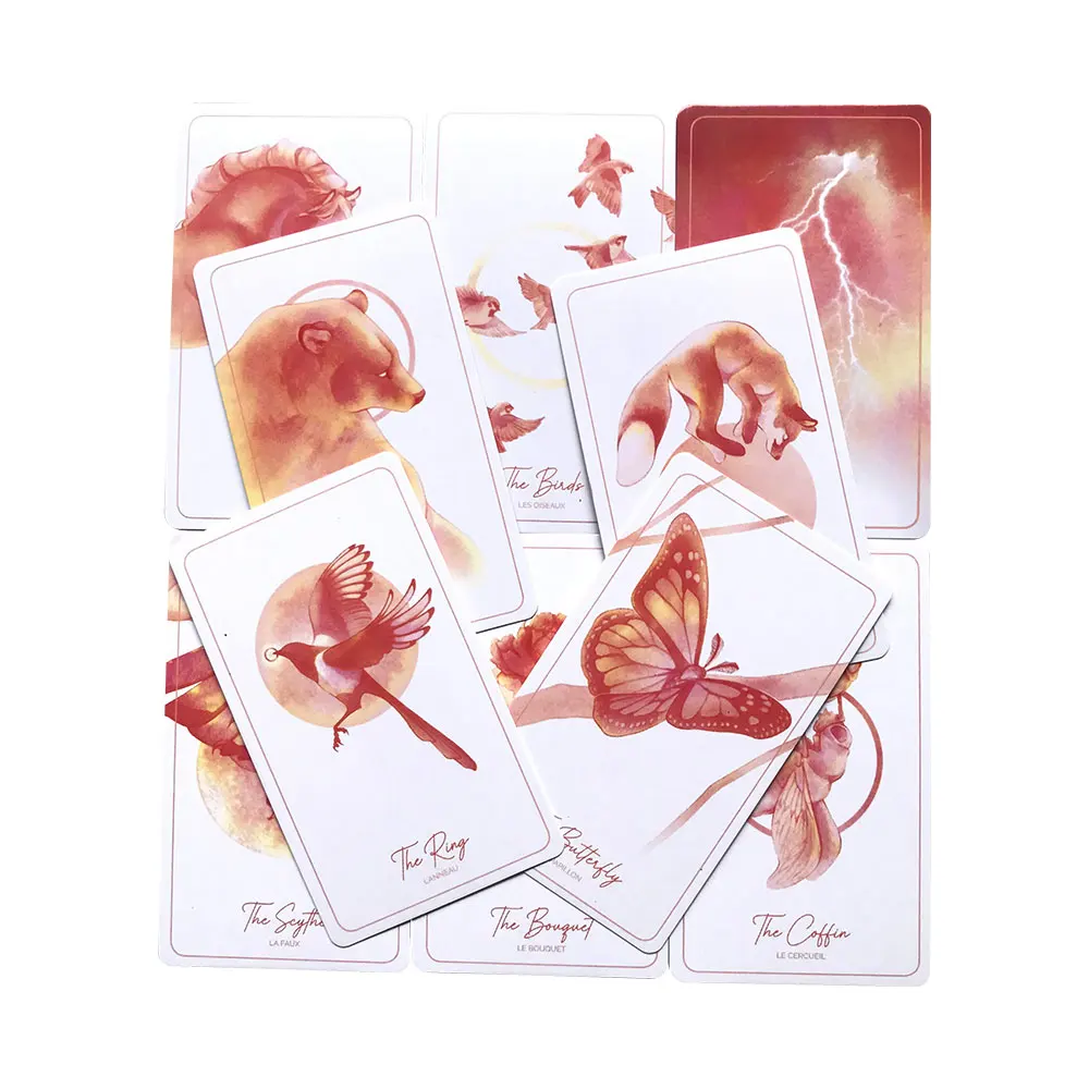 Hot sales The owl and magpie lenormand Oracle Card Fate Divination Prophecy Card Family Party Game Tarot Card Deck