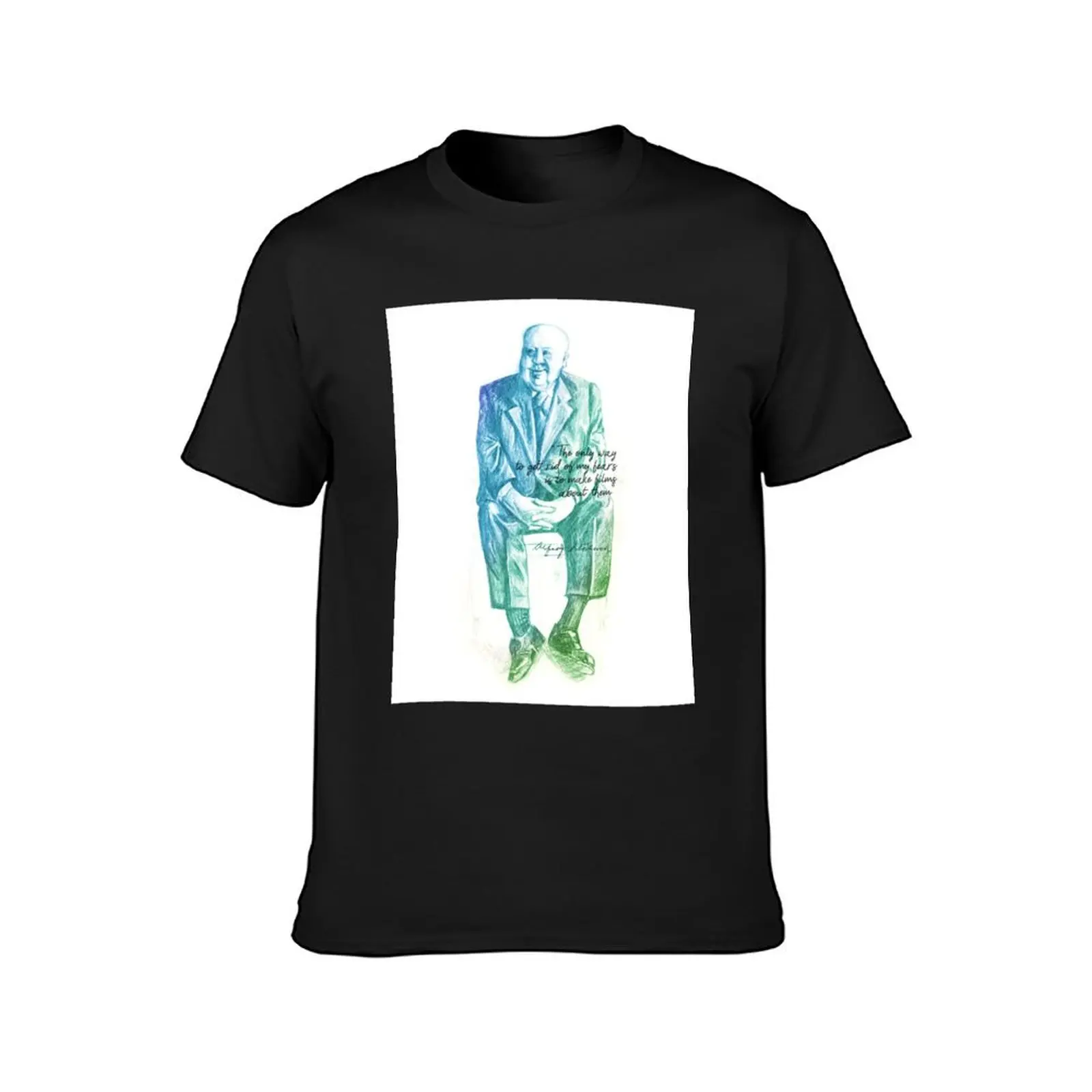 Alfred Hitchcock - Pencil in coloful mood T-Shirt sports fans for a boy summer top t shirt men