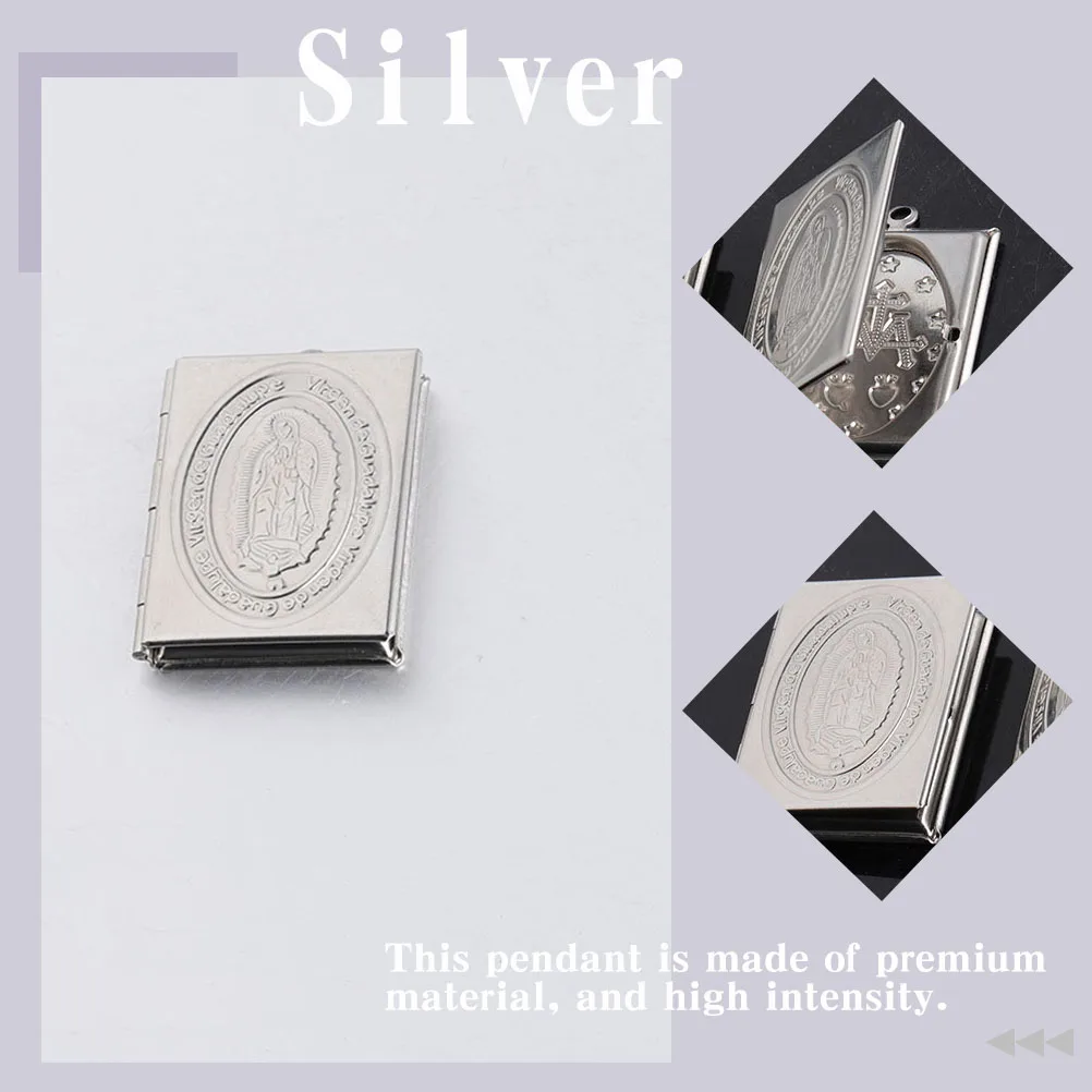 

2Pcs Photo Box Accessories 27 3x35mm Stainless Steel Bible Book Decor Mini Keychain Pendant DIY Craft Supplies Metal Jewelry