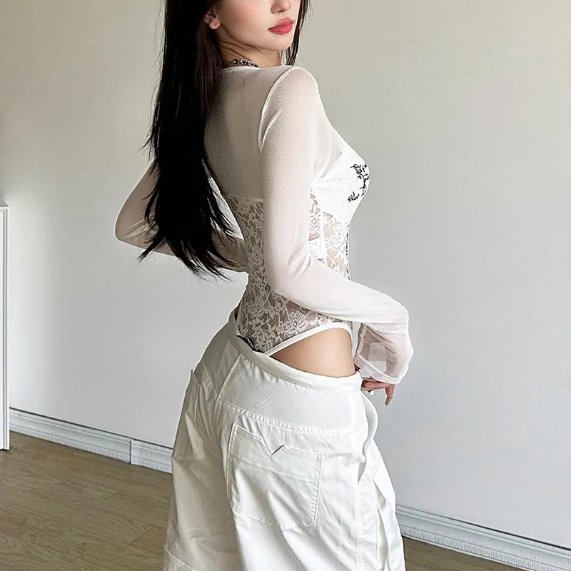 

Модные сексуальные кружевные ажурные однотонные женские брюки с низкой талией, девять очков, полиэстер, весна-осень, новое поступление