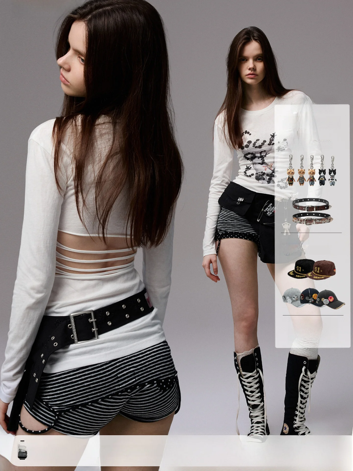 

Женская приталенная футболка-базовая модель JINN STUDIO средней длины из смесового хлопка для повседневной носки