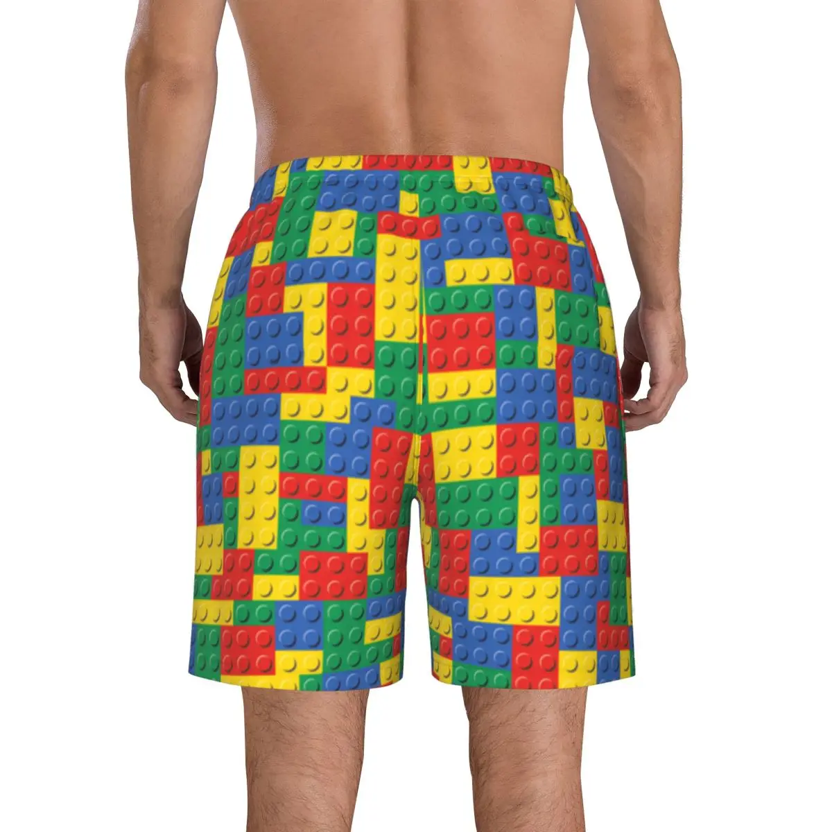 Herren-Badeshorts mit Ziegelstein-Hintergrund, Strandbekleidung