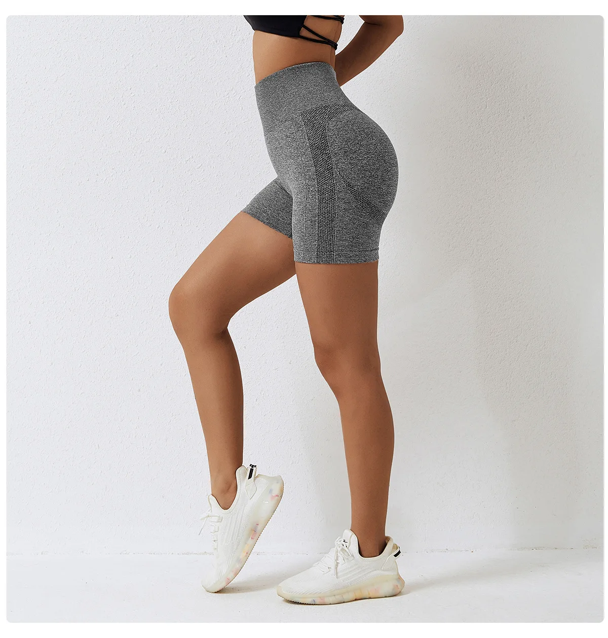 Women's Workout Shorts Ribbed Seamless Scrunch Booty Biker Short Gym Yoga Pants