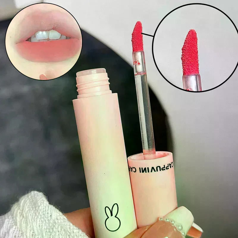 كابوفيني المخملية ماتي الشفاه الطين أحمر الشفاه موس الكستناء مقاوم للماء طويلة الأمد السلس ملمع الشفاه النساء الشفاه ماكياج مستحضرات التجميل