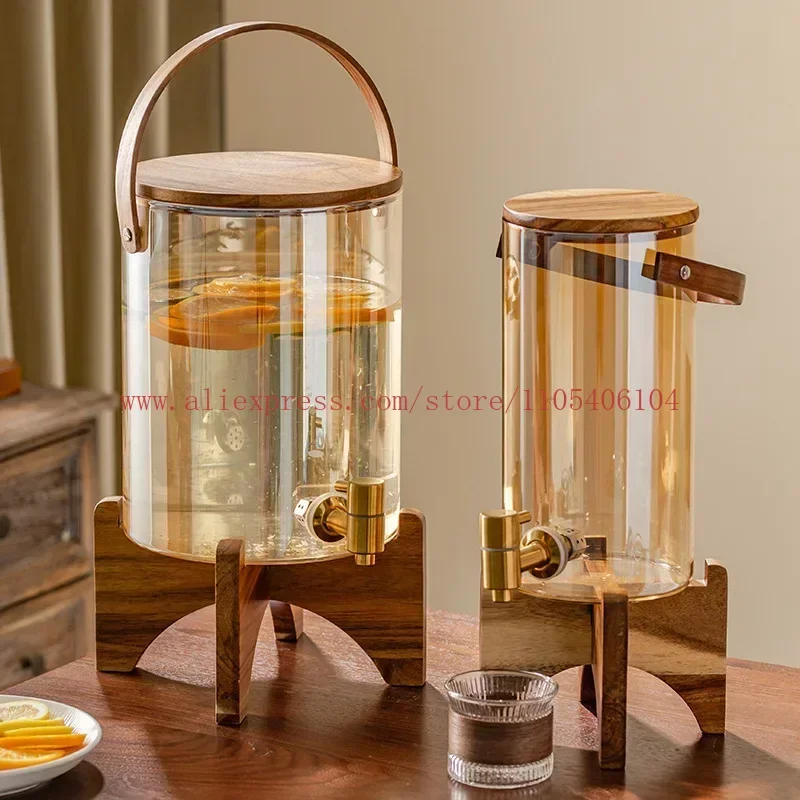 Glass Cold Kettle High-Temperature Resistant Commercial Juice Tank for Home Use Summer Beverage Storage for Kitchen & Bar
