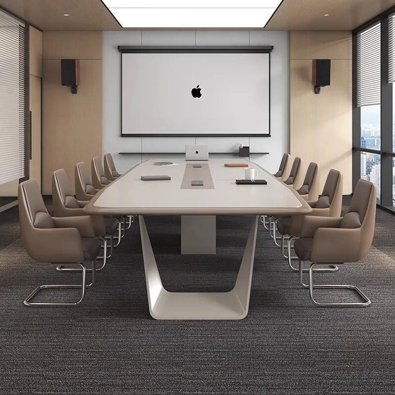 Painted conference table Long table Simple modern conference room Training negotiation table Light luxury
