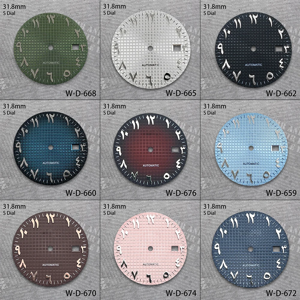 

31.8mm Oak Arab S Logo Dial Suitable For NH35 Japan Movement Red High Quality Watch Modification Accessories