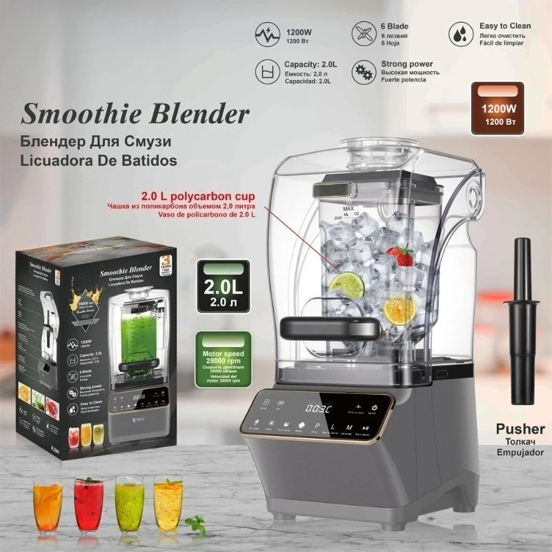

EU Standard 1200W High Power Touch Screen Blender Strong Motor Home Smoothie Frozen Drink Mixer
