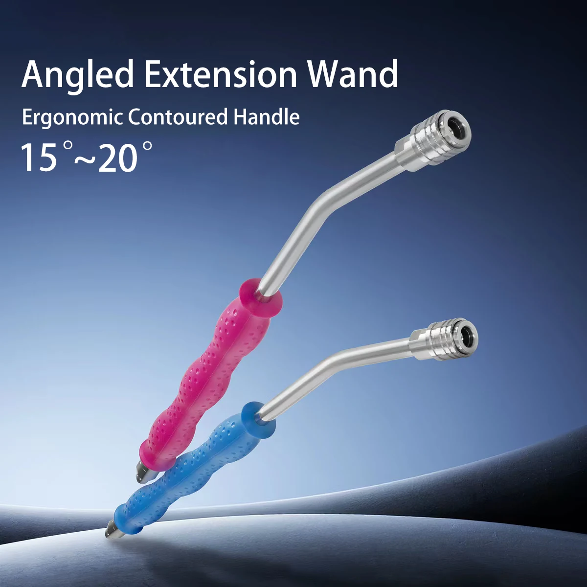 15° Tilt Angled Extension Wand pressure washer Self lock Quick Connect,360 tangle-free design,one-piece Ergonomics curved handle