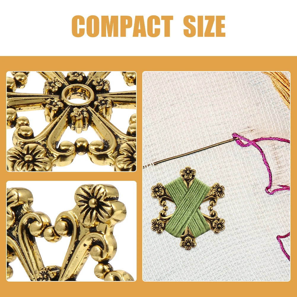 

2pcs Metal Winding Plate Embroidery Thread Organizer Cross Stitch Tool Zinc Alloy Compact Floss Storage Holder Handicraft