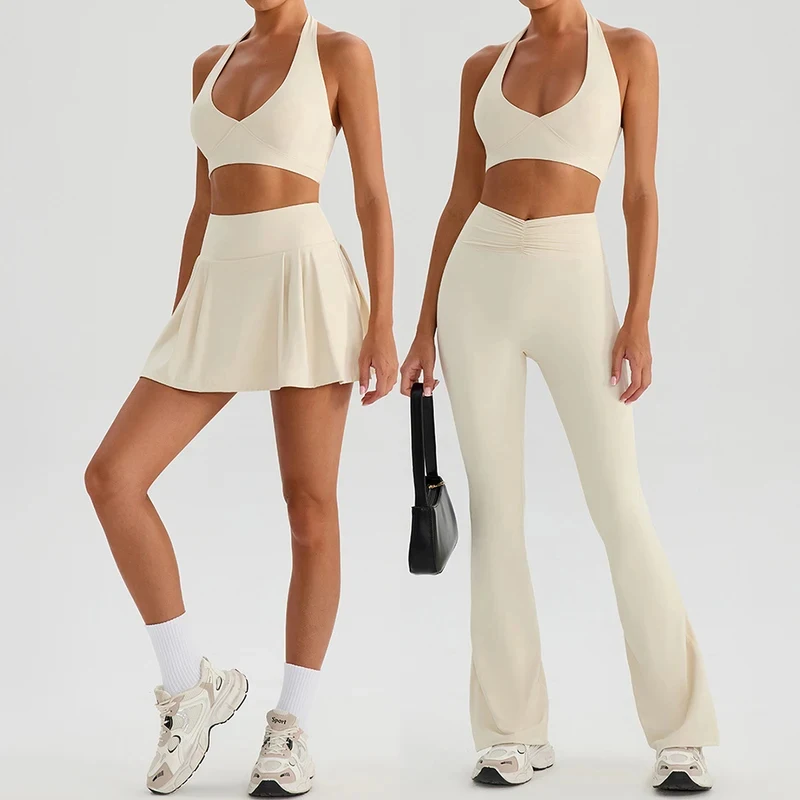 

Женский комплект для йоги SharpStar: спортивный бюстгальтер и расклешенные брюки, спортивный костюм для фитнеса и тренировок, спортивная одежда