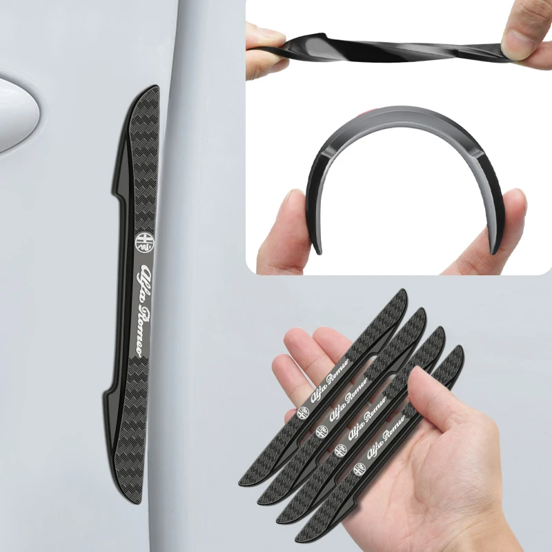 

Резиновые защитные наклейки на края двери автомобиля, противоударные полосы для Alfa Romeo Giulia Stelvio Giulietta 156 159 147 Mito Tonale GT