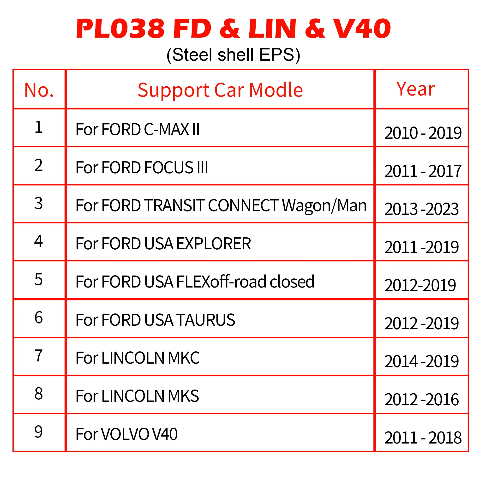 WOYO PL038 For Ford Focus, Kuga, Explorer, Lincoln, Volvo V40 Iron Shell  Electric Power Steering Wheel Motor EPS Tester