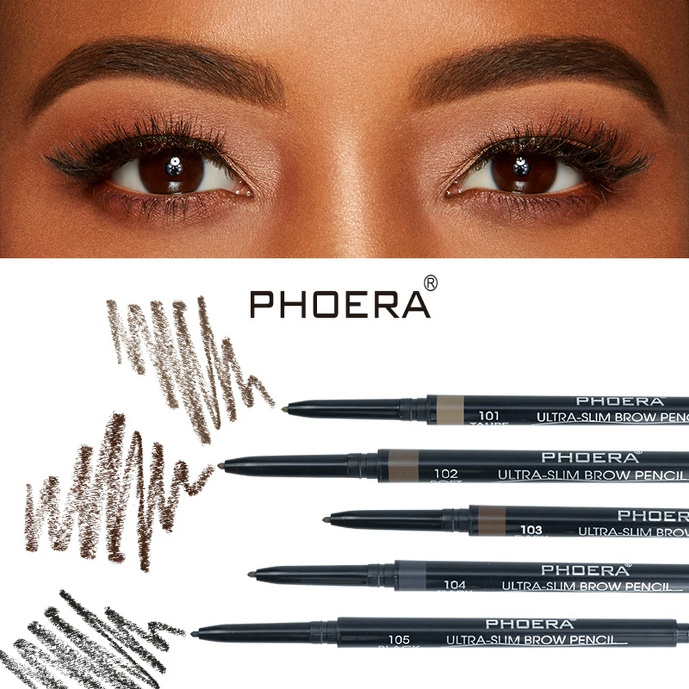 5 Colors Eyebrow Pencil Natural Waterproof No blooming Rotating Automatic Eye Brow Pencil with Brush Brown Beauty Cosmetic Tool