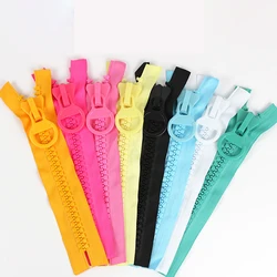 20# Extra Width Candy Color Adorable Double Open Ends Big Size Resin Zippers 25cm No Stopper For Bag Pen Case Craft Accessories