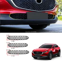 For Mazda CX-30 CX30 2022 2023 Front Lower Bumper Grill Grille Moulding Cover Front Bottom Middle Net Decoration accessories