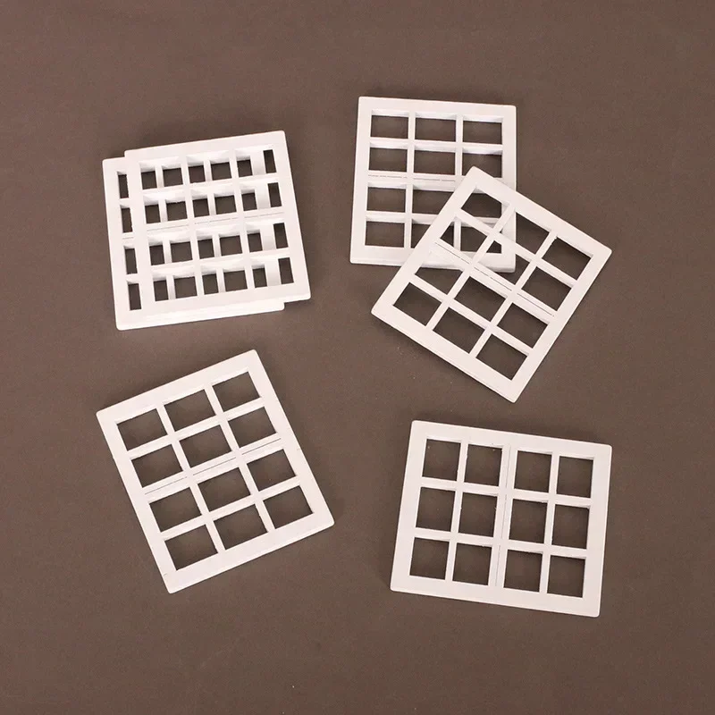 2pcs Dollhouse Windows Miniature Window Frame 1:12 Frame DIY Mini House Decoration Wooden Fiary Window Model Doll HouseCrafts
