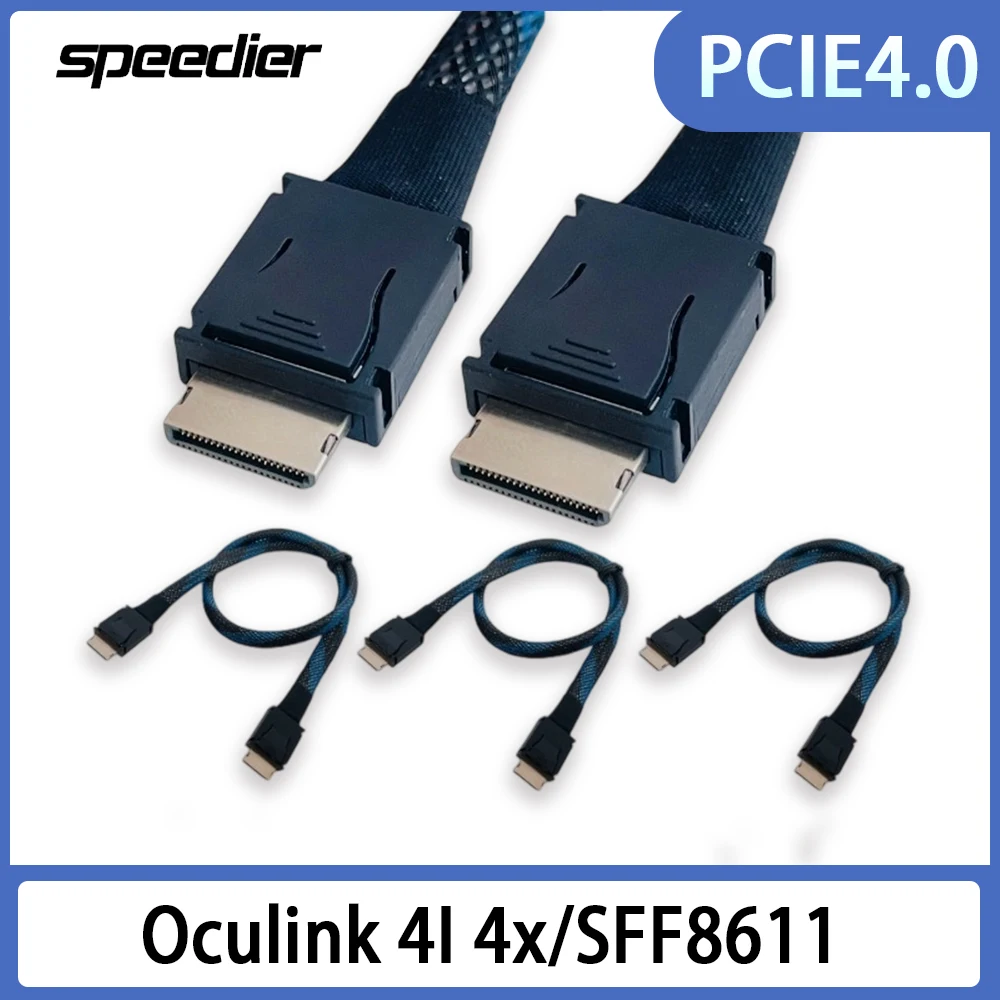 الأصلي الكوع Oculink 4I 4x SFF-8611، Gen3 4-connection كابل بيانات PCIe 4.0 NVMe واحد الكوع واحد مستقيم مزدوج مستقيم الرؤوس