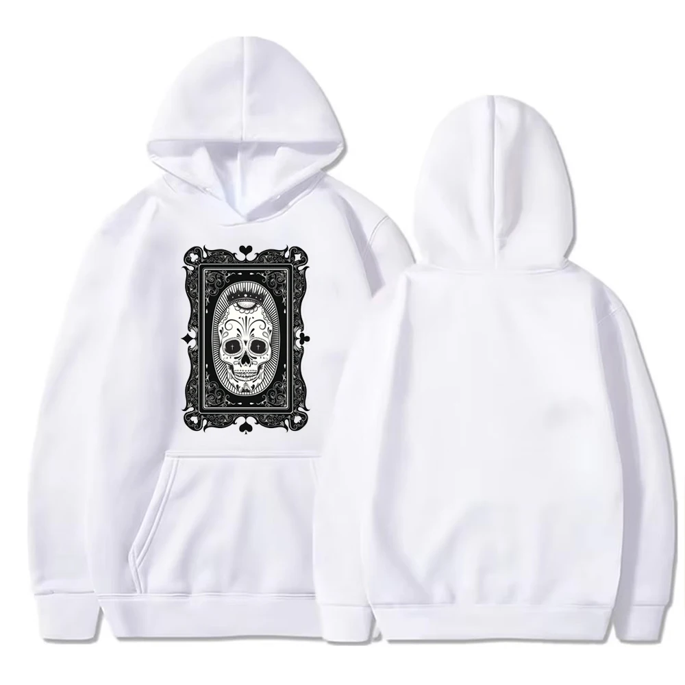 Mexican Day of The Dead Poker Face Card Cool Man and Woman The Best Gift for A Big Holiday Vintage Fashion Print Hoodie