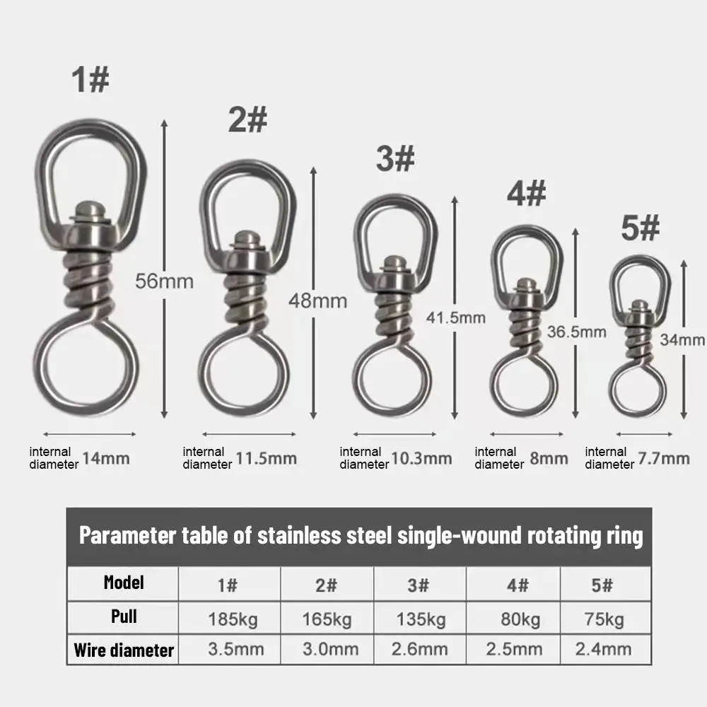 Conector de pesca de acero inoxidable 304, Pin de rodamiento de bolas de alta resistencia, giratorios de pesca, conector de sedal de señuelo a prueba de herrumbre