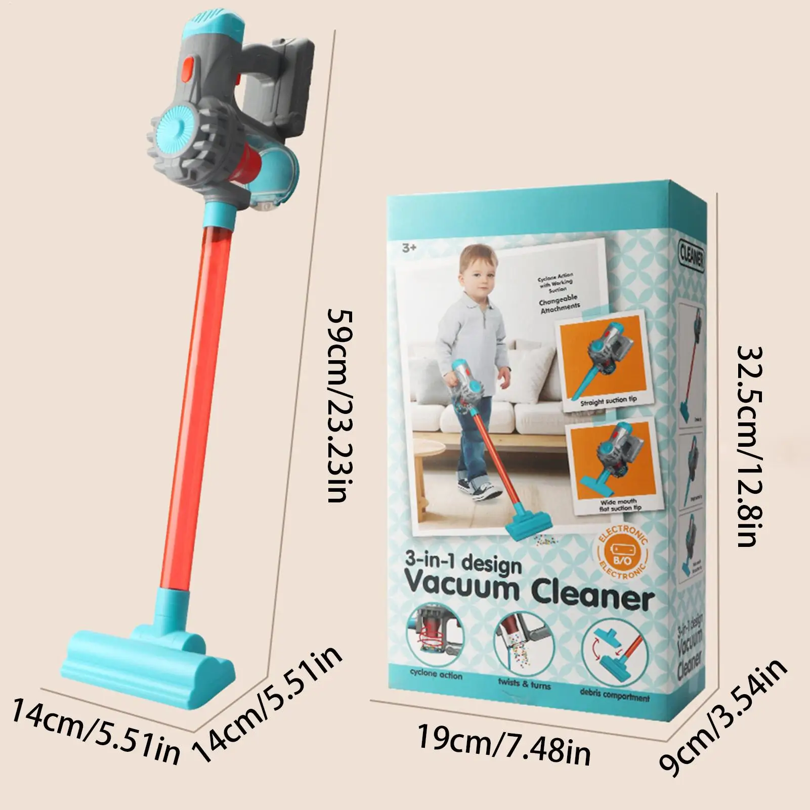 Kids Vacuum Toy That Works Interactive Pretend Realistic Kids Real Vacuum Cleaner Play Cleaning Set For Children Home Playroom