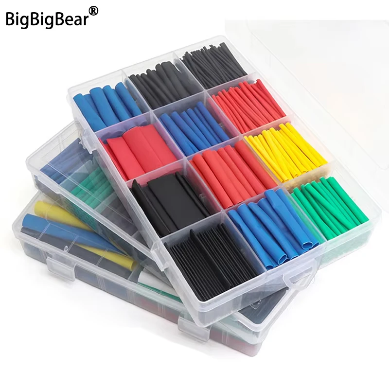 164~750pcs Boxed Heat Shrink Tube Kit 2:1 Shrinkable Cable Shrinking Wrap Tubing Wire Connect Cover Protection Sleeving