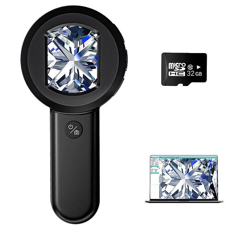 High Definition Handheld Magnifying Glass Photographable IPS Color Screen Built in LED Lights Intelligent Magnifying Glass