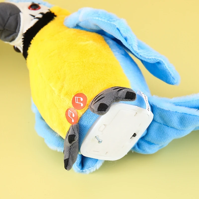 لعبة الببغاء القطيفة الكهربائية الببغاء الناطق مع أجنحة ترفرف وتسجيل تعلم التحدث لعبة الطيور التفاعلية للأطفال