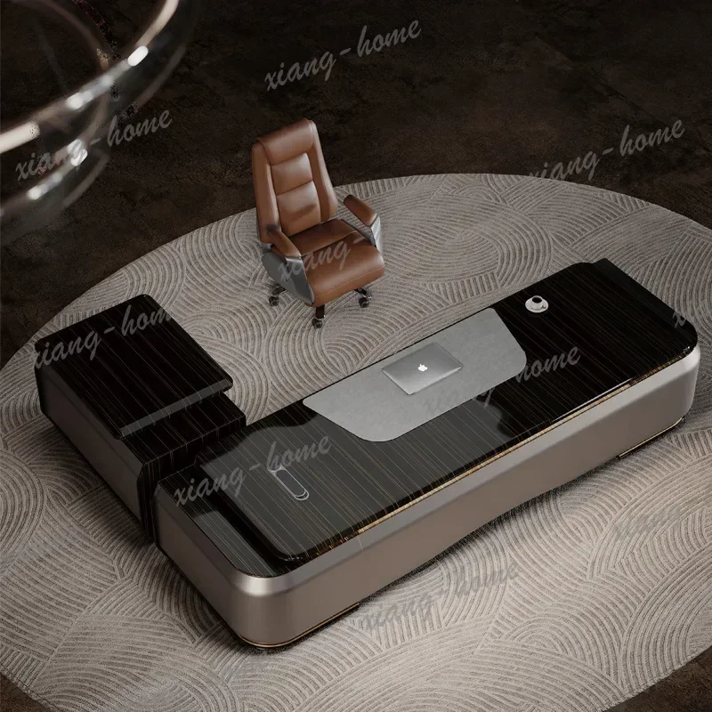 Factory Direct Lunch Modern Drawers Office Desk Aesthetic Big Luxury Executive Office Desk Laptop Black Craft Escritorio Oficina