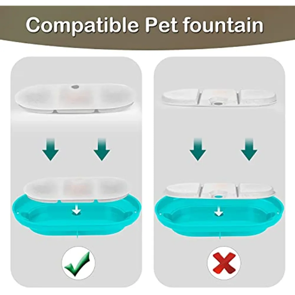 Replacement Filter Cat Water Fountain Filters for 2.1L Pet Water Fountain Contains 4 Cat Fountain Filters and 8 Sponges