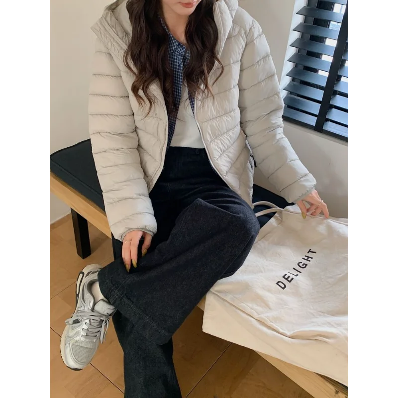 

New Style Women's Sparerib Cotton Coat Simple Light Loose Hooded