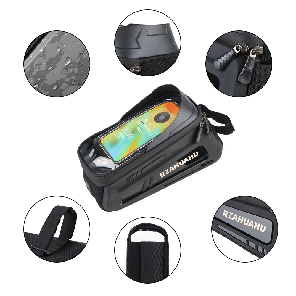 Waterproof with Sun-Visor Bicycle Bag Cycling Bag Top Frame Tube Bag MTB Road Bike Bag Phone Case Bike Accessories Touch Screen