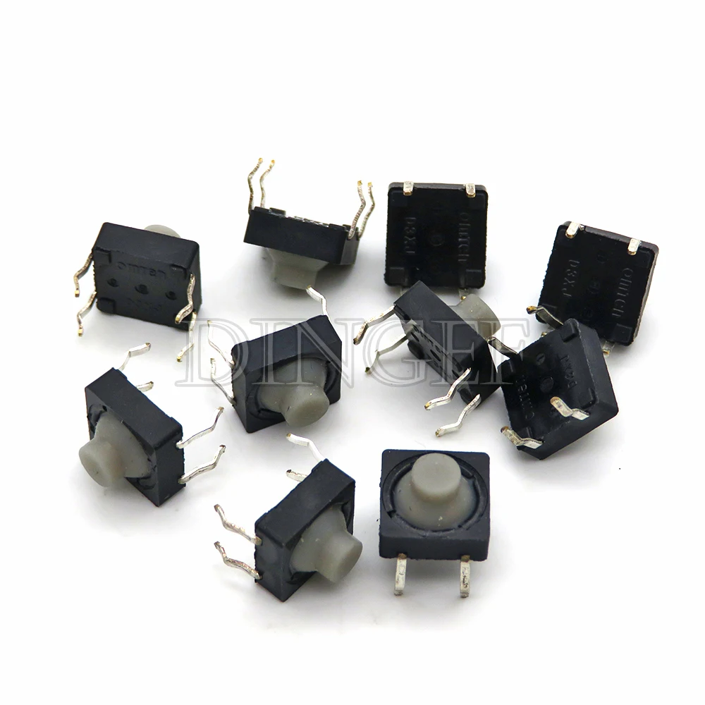 10PCS/LOT Touch switch 8*8*5 Pin 5H Silica Gel Silent Button 8*8*5MM DIP SMD  Conductive Silicone Button switch 2pin 8x8x5mm