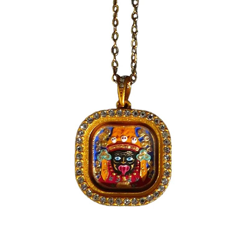 رسمت باليد ثانغكا مطعمة الماس غاو صندوق قلادة الأصفر الثروة Wuye الأخضر تارا الأبيض الثروة Zhajilamu مجوهرات