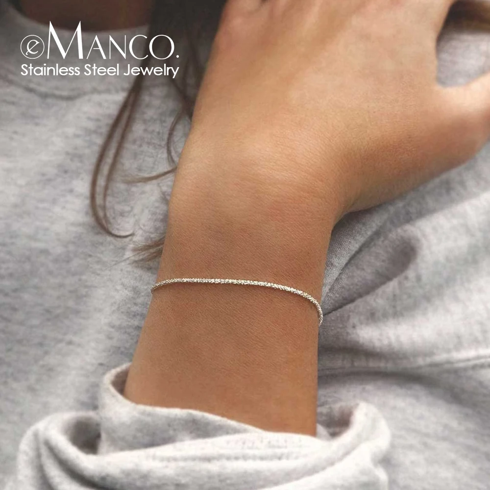 eManco Silver Color Twist chain Colour Sparkling Rope chain  Adjustable Bracelet  Women Fine Fashion Jewelry Wedding Party Gift