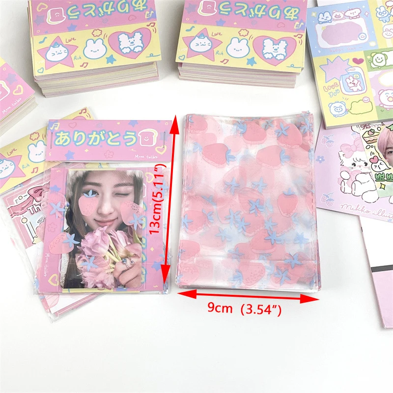 10PCS Self-adhesive Bag Square Card Hand Account Material Paper Packaging Bag Gift Candy Packaging Bag