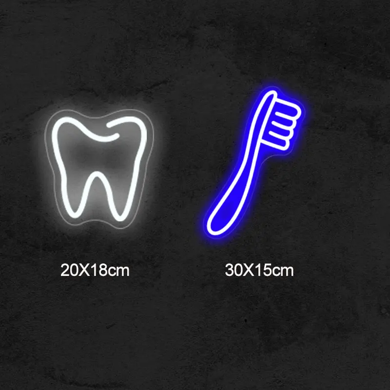 Dentist Tooth Neon Sign Teeth Shop Toothbrush Dentist\'s Office Room Decor Wall Decoration Business Sign  USB Led Luminous Signs