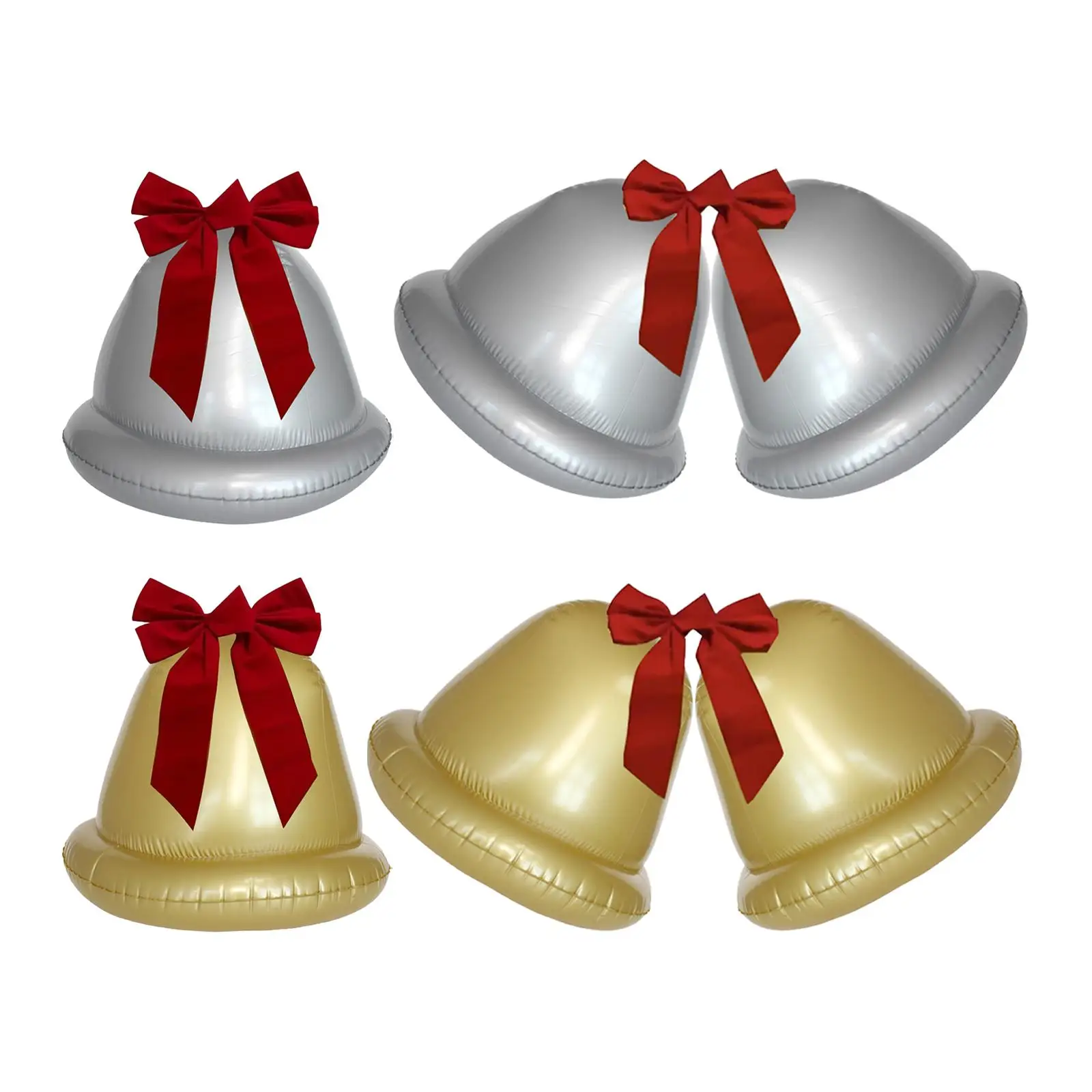 Campana de Navidad inflable, decoración navideña, adorno de bola inflable versátil de PVC para