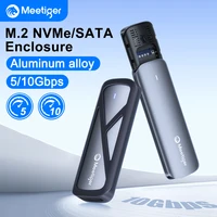 Meetiger-carcasa para SSD M.2 NVMe, carcasa externa de 5/10Gbps para adaptador M.2 NVMe NGFF SATA SSD, herramienta gratuita, carcasa para disco duro externo