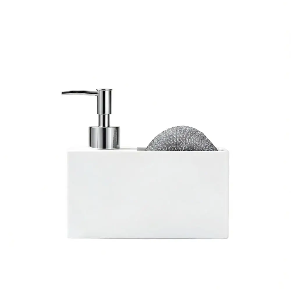 Soap Dispenser With Sponge Holder Organizer Press Pump Bottle For Kitchen Sink Dishwashing Liquid Cleaning Tool Accessory