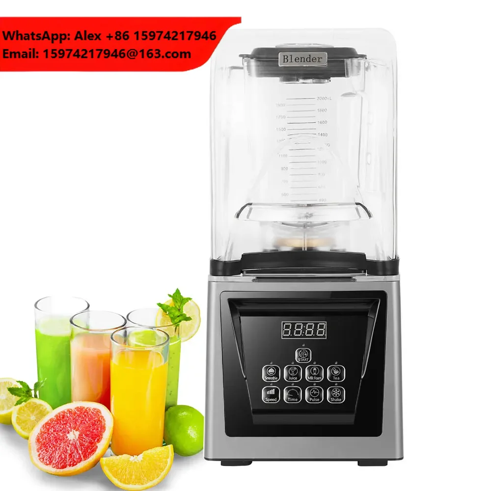 Super Silent Commercial Heavy-Duty Blender Sound Reducing Multifunctional Touchpad Controls