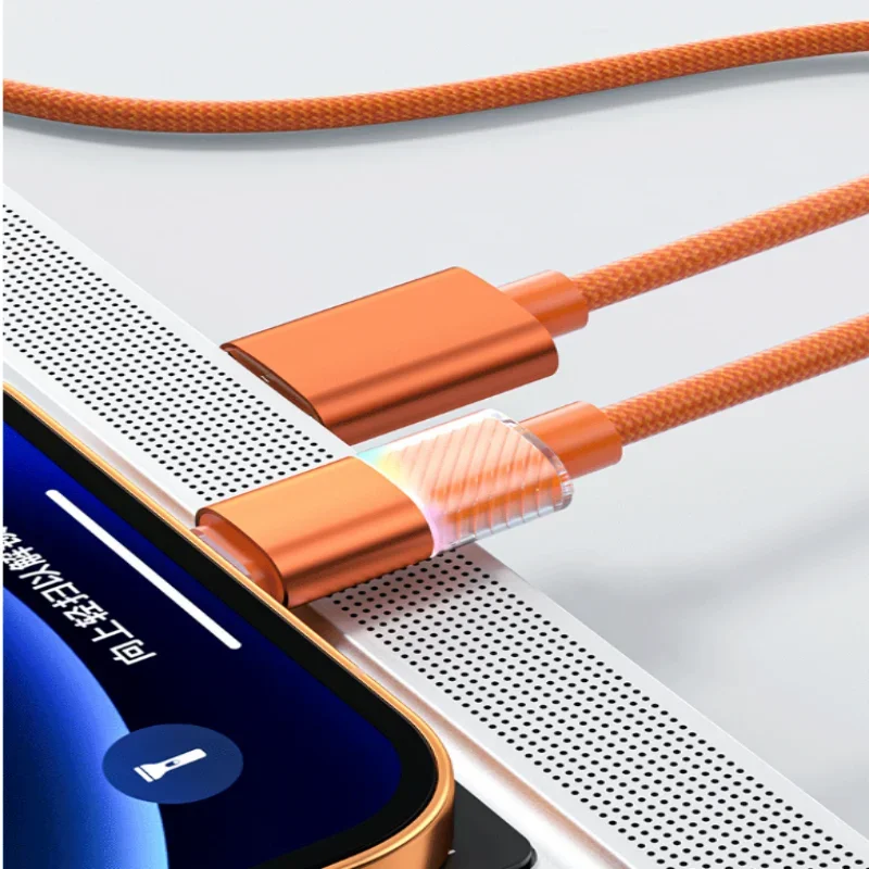 100W Fast Charging USB A to Type‑C Cable, Nylon Braided Wire with Aluminum Alloy Plug, Durable Charger Cord for Huawei Xiaomi