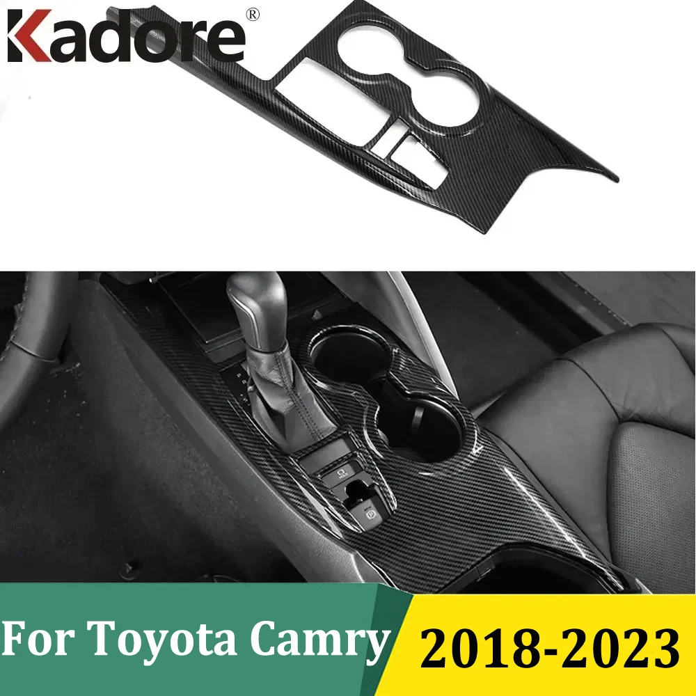 

For Toyota Camry 70 2018 2019 2020 2021 2022 2023 Gear Shift Panel Frame Cover Trim Water Cup Holder Sticker Accessories (LHD)