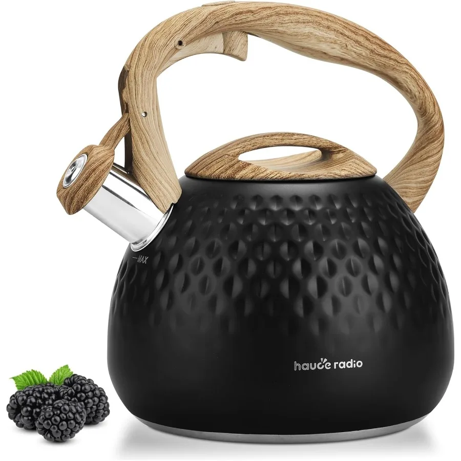 

2.5QT Stainless Steel Whistling Tea Kettle for Stovetop: Aesthetic Design Portable Water Kettle Ideal for Camping and Outdoor U