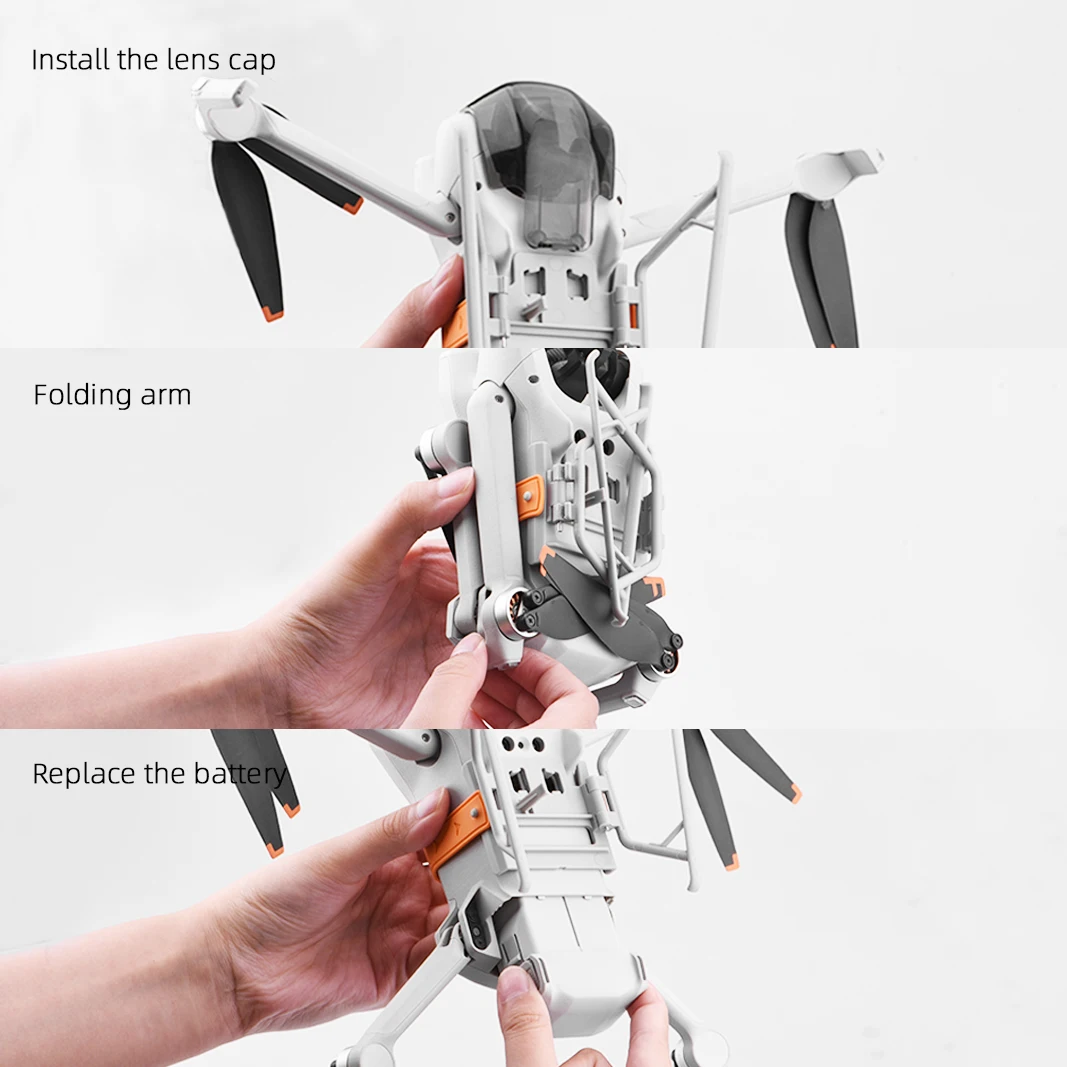 Foldable Landing Gear Tripod For DJI Mini 3/Mini 3 Pro Silicone Strap Extension Support Legs Protector Drone Accessories