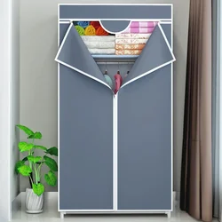 Portable Closet Large Wardrobe with 6 Shelves Clothes Organizer with Hanging Rods Wardrobe with Side Pockets Clothes