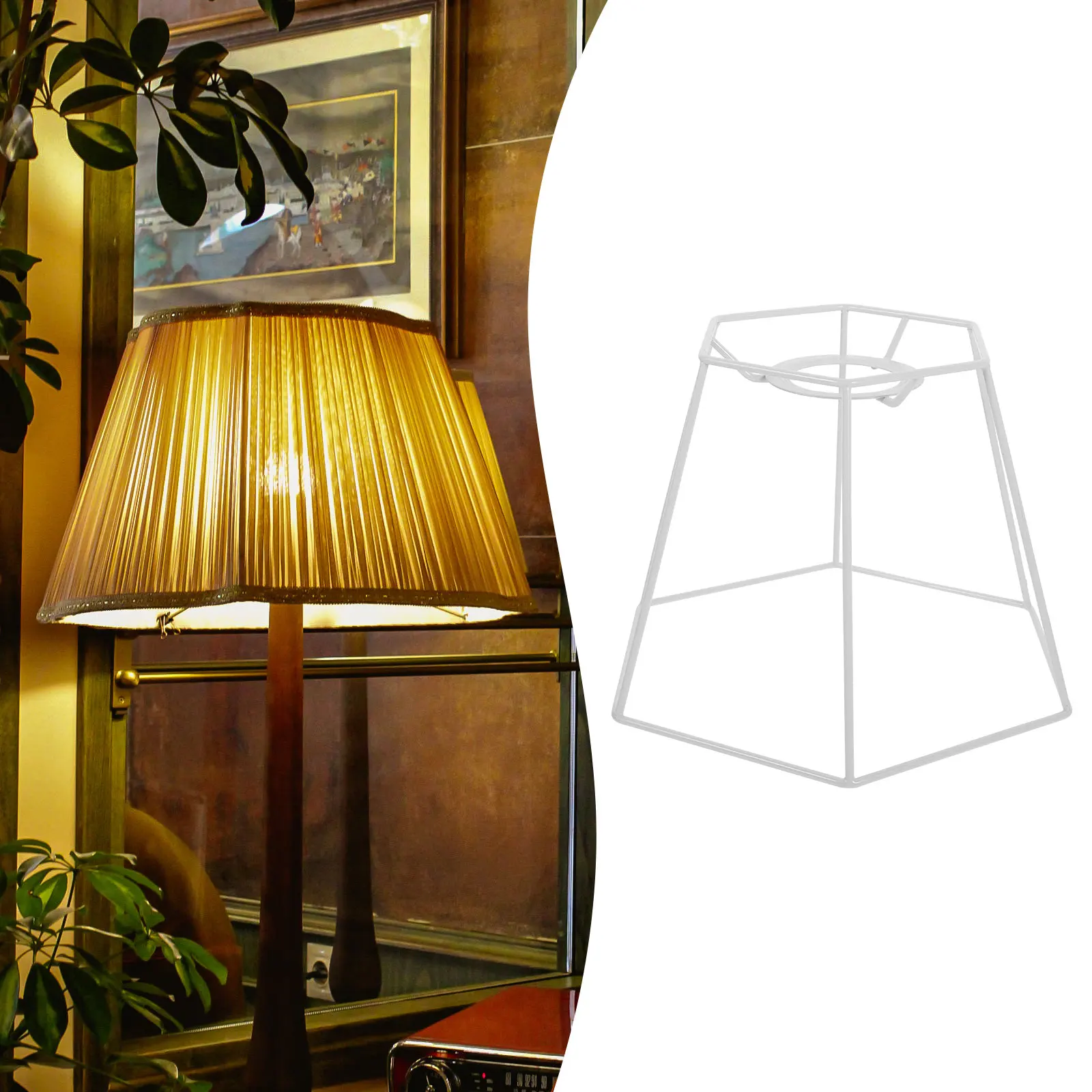 

1pcs Retro Lamp Shade Frame Wire Metal Cage Pendant Desk DIY Decorative Light Bulb Guard Hexagon lampshade frames traditional