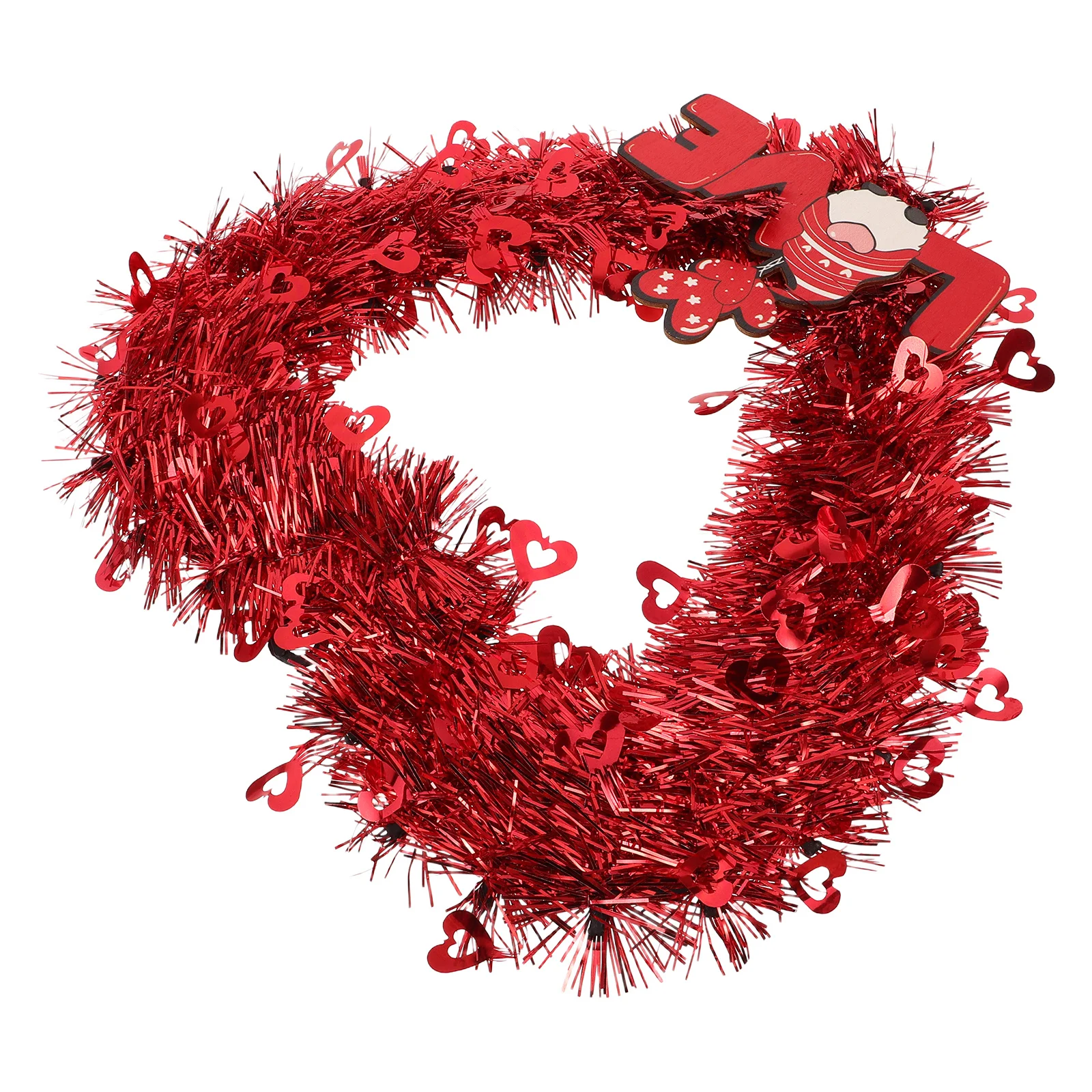 

Heart Shaped Tinsel Wreath Valentines Day Door Hanging Decor Front Door Wreath Wedding Party Wall Decor Love Garland