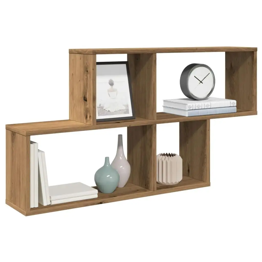 Artisan Oak Wall Shelf 100x18x53 cm - Stylish Engineered Wood Storage Solution