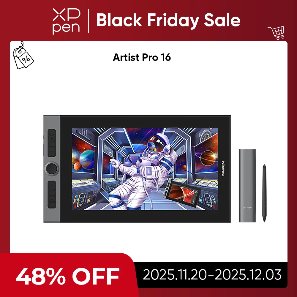 

XPPen Artist Pro 16 15.6 Inch Graphic Tablet Monitor with 8 Shortcut Keys 1 Wheel 133% sRGB Drawing Display for Windows Mac